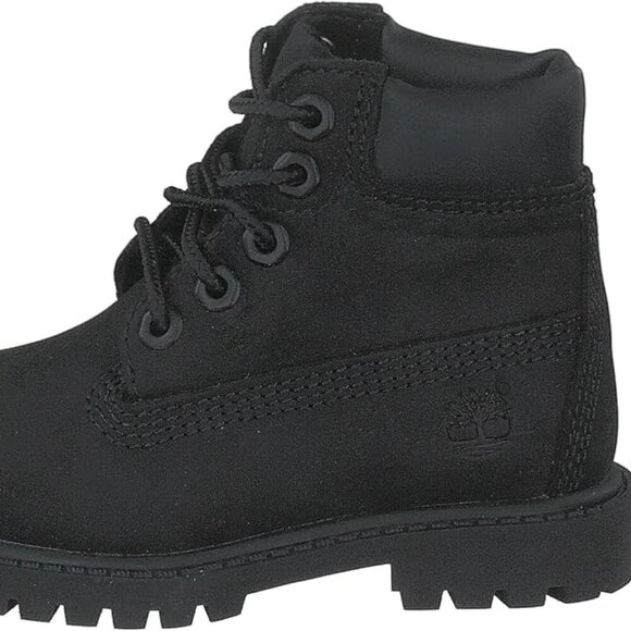 Timberland unisex-child 6" Premium Waterproof Boot in Black Nubuck - Picture 1 of 7